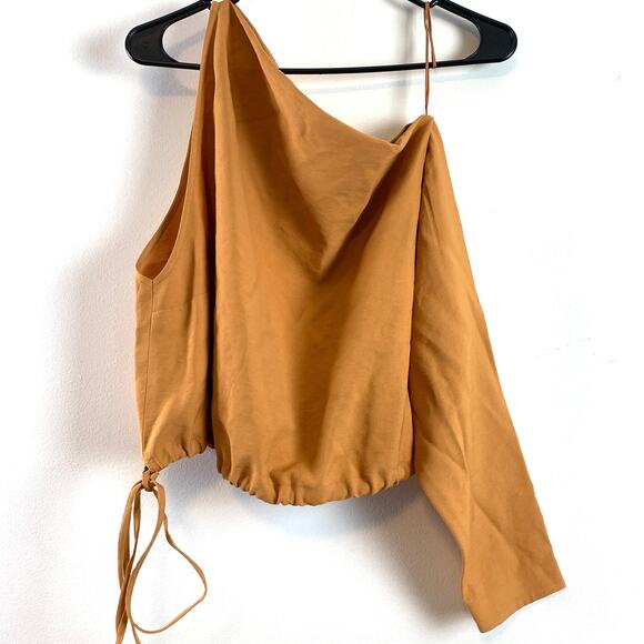 NWT The Sei Gathered Asymmetrical One Shoulder Cropped Sleeve Shirt Top Size 6 - Picture 2 of 6